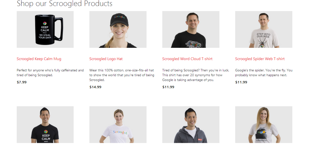 Scroogle t-shirts Microsoft