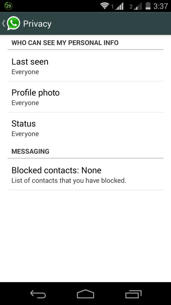 WhatsApp Hide last seen