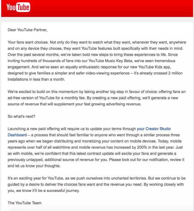 YouTube terms