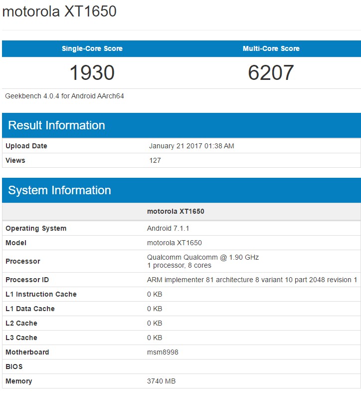 New Moto Phone with Snapdragon 835 Soc