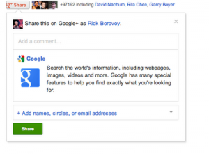 Google+ gets share button