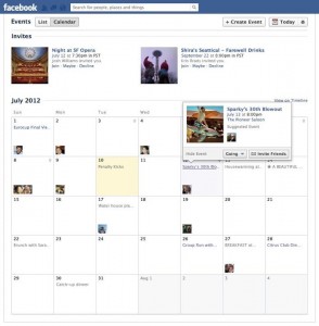 Facebook Adds Events On Calenders