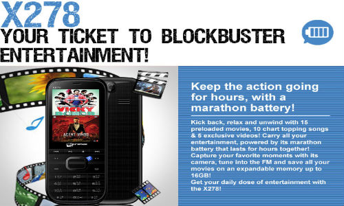 Micromax X278 Dual SIM phone Launched for Rs. 2,000