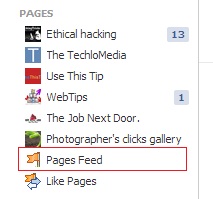 Facebook Adds Pages Feed to show Updates Only From Pages