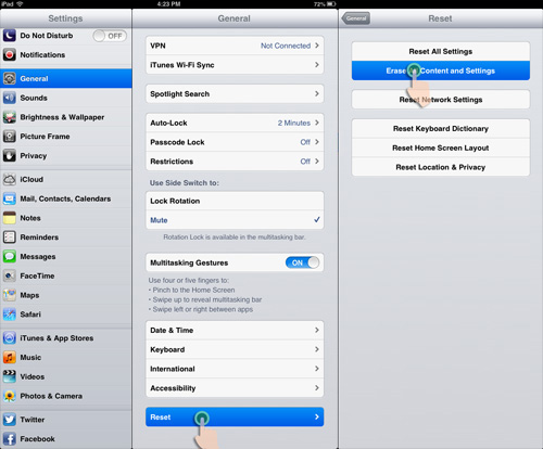 hard reset ipad mini without password