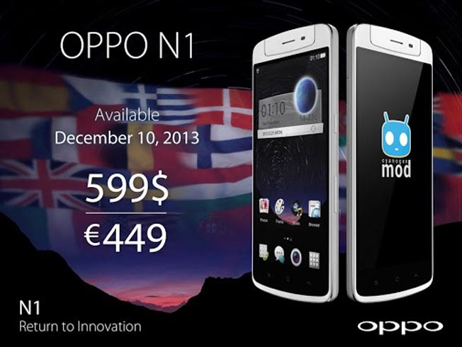 Oppo N1 to Be Launched For $599 on December 10