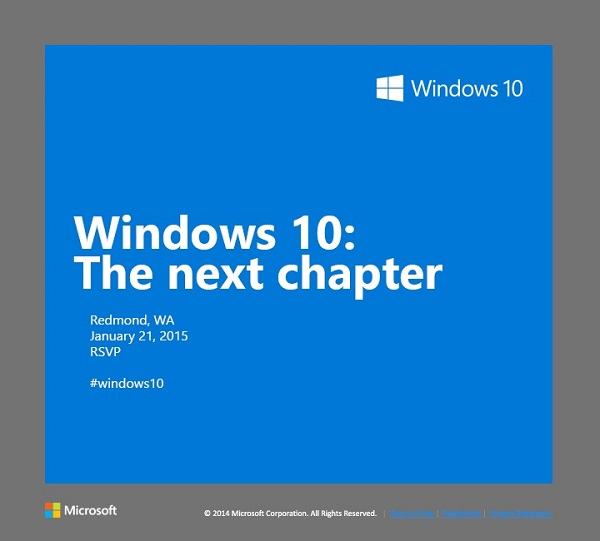 Microsoft’s second event to unveil Windows 10 scheduled for January 21
