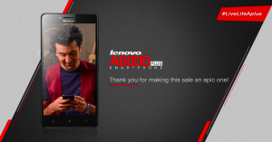Lenovo sold out 100000 units of A6000 Plus in 15 minutes