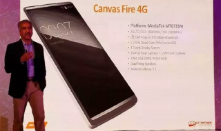 Micromax Canvas Fire 4G with MediaTek MT6735M SoC announced