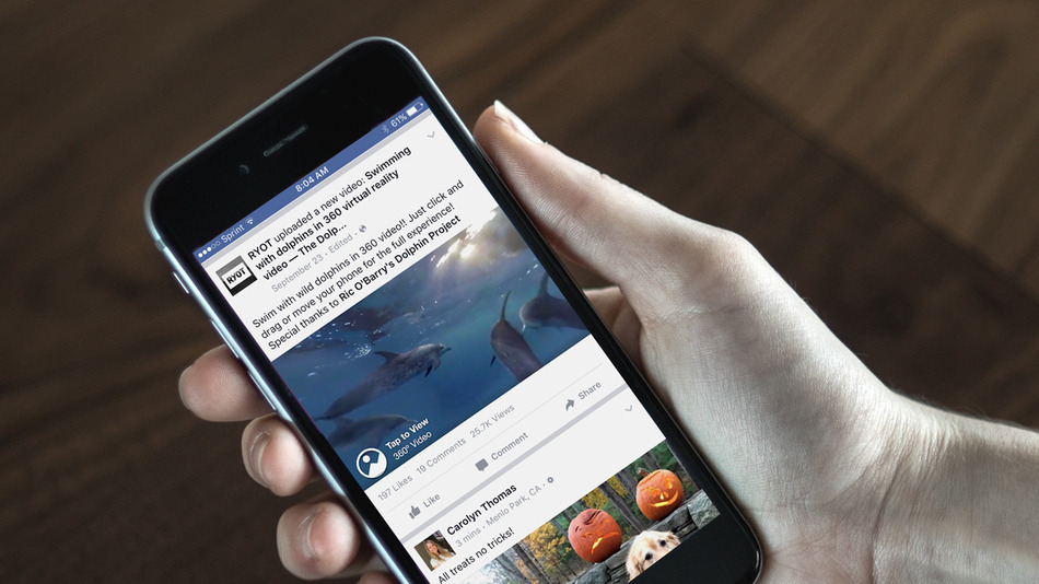 Facebook brings 360-degree videos to iPhone and Samsung’s Gear VR