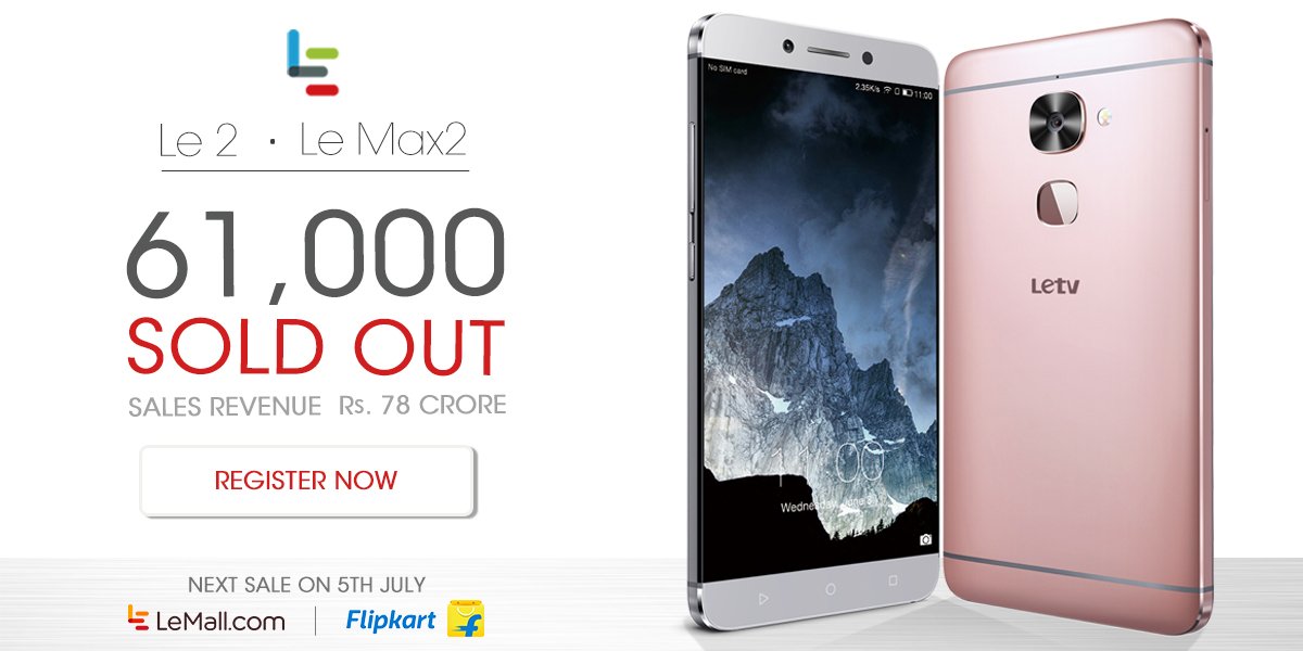 61000 Units of Le 2 and Le Max 2 Sold Out in First Flash Sales