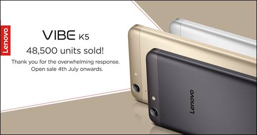Lenovo Vibe 5 to go on open sale starting July 4 on Amazon