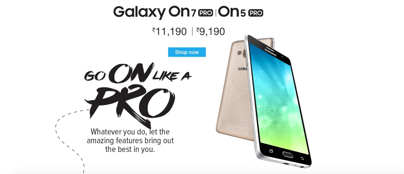 Samsung Galaxy On5 Pro and Galaxy On7 Pro launched in India for Rs. 9190 and Rs. 11190