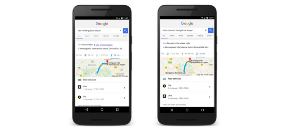 Now you can book Ola, Uber direct from search results