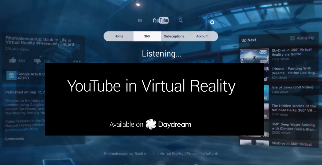 YouTube releases its official VR app on Daydream