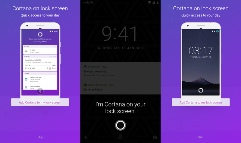Microsoft’s Cortana is Coming to Android Lock Screen