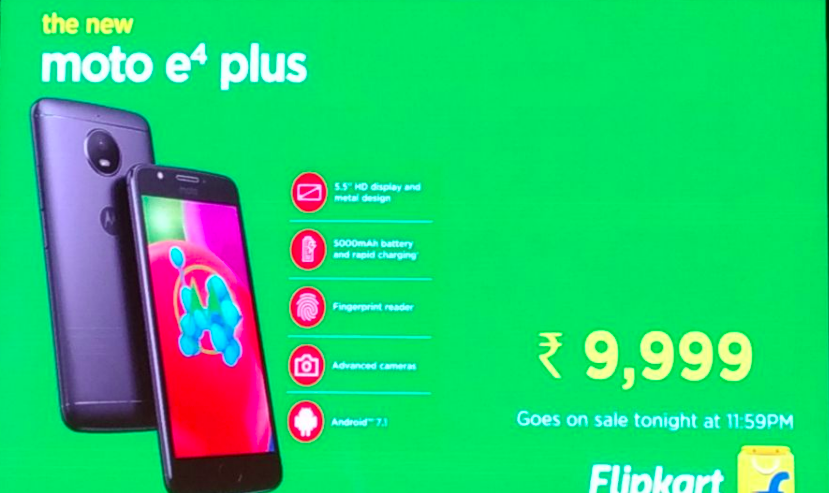 Moto E4 Plus With 5.5-inch Display, 5000 mAh battery Launched for Rs. 9,999