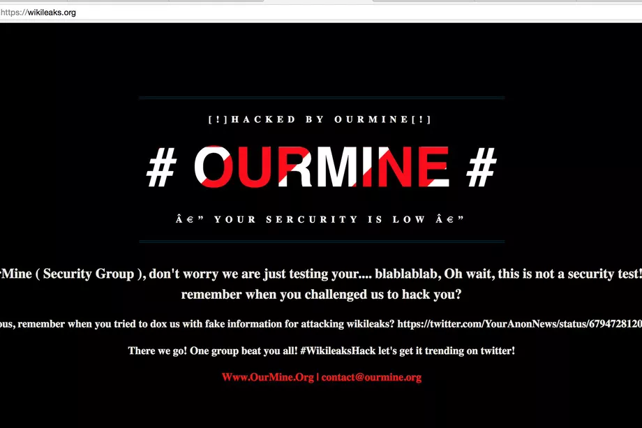 WikiLeaks website was defaced by OurMine