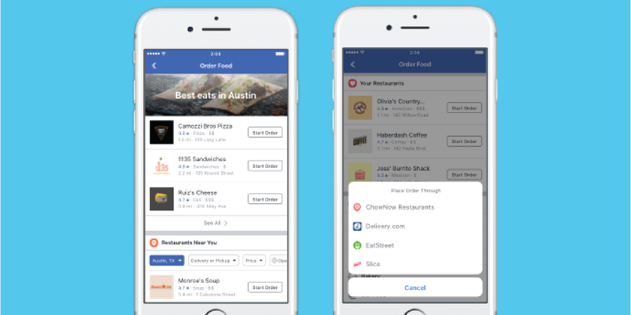 Now You Can Order Food on Facebook