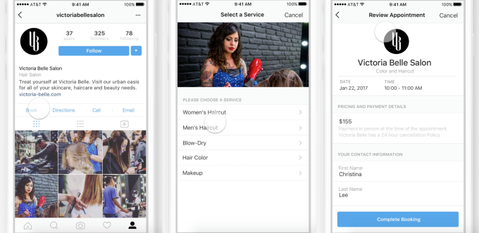 instagram native booking