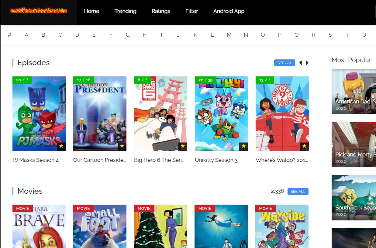 sites to watch cartoons