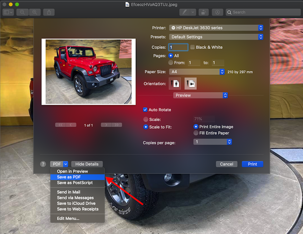 JPG to PDF on macOS