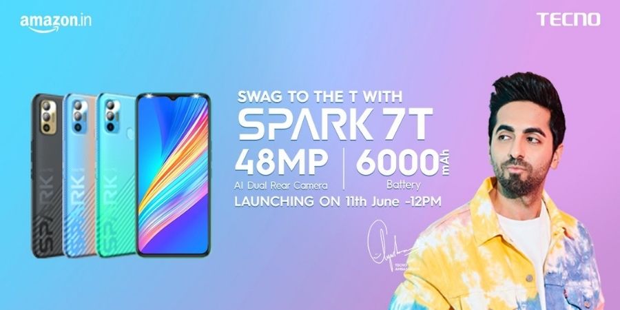 Tecno Spark 7T with 6.5-inch HD+ display, 6000mAh battery launching in India on June 11