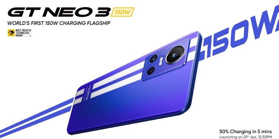 Realme GT Neo3 with up to 150W fast charging launching in India on April 29