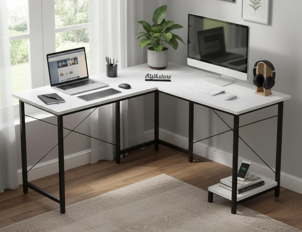 RIZIK STORE L-Shaped Computer Desk