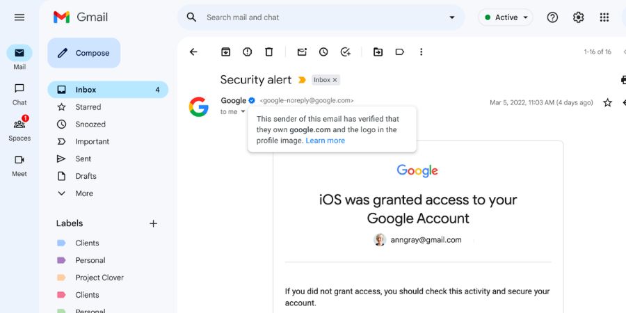 Gmail is also adding blue verification checkmarks