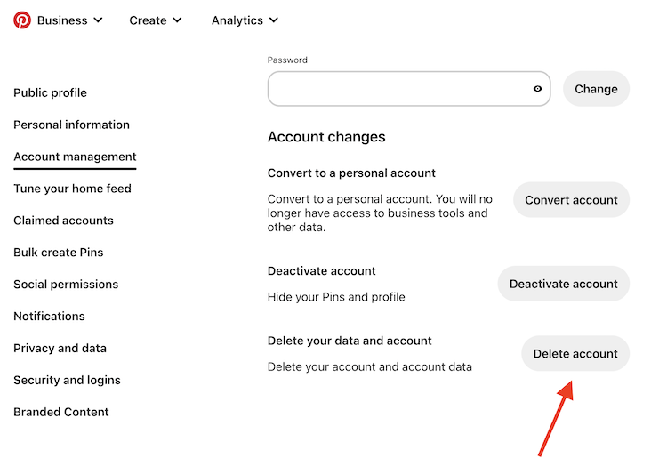 How to Delete Pinterest Account