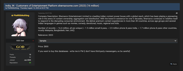 Shemaroo data braech