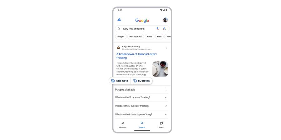 Google is testing Notes in search results