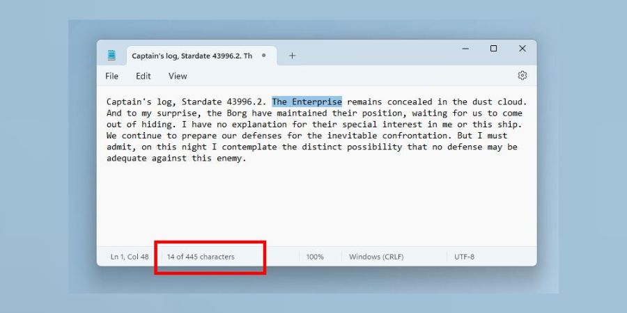 Notepad on Windows 11 Is Getting Character Count in Latest Update