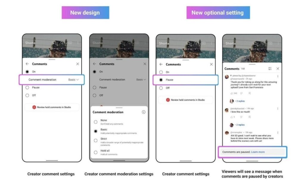 YouTube Unveils 'Pause' feature for comments