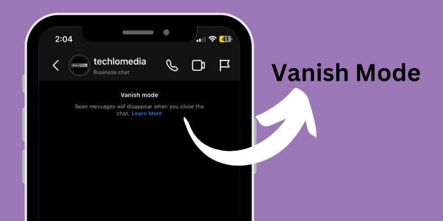 Vanish Mode on Instagram