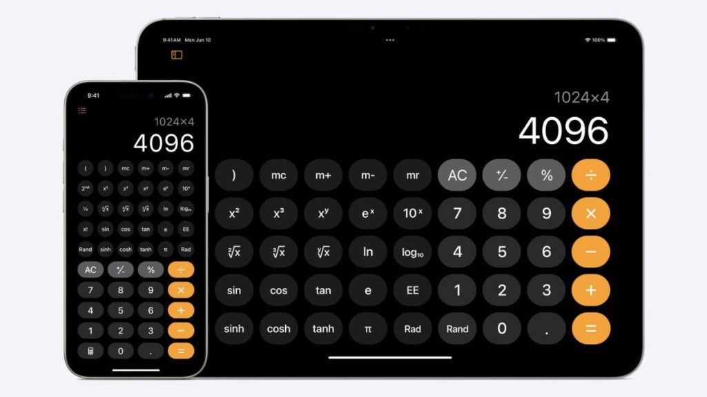 Calculator app iPad