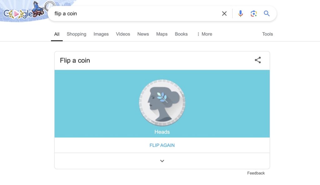 Flip a Coin on Google