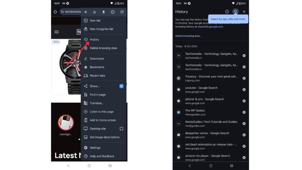 Reopening Recently Closed Tabs on Android or iOS