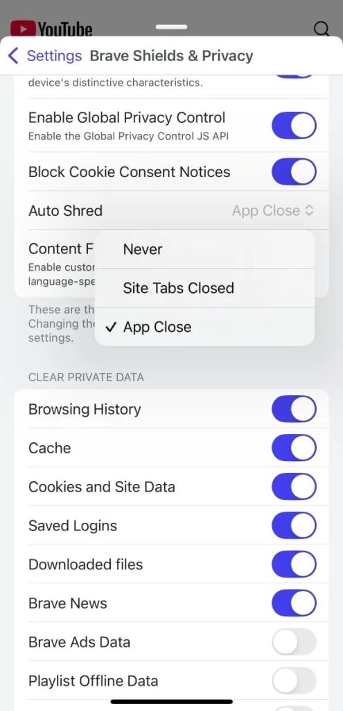 Brave Browser Adds New "Shred" Feature