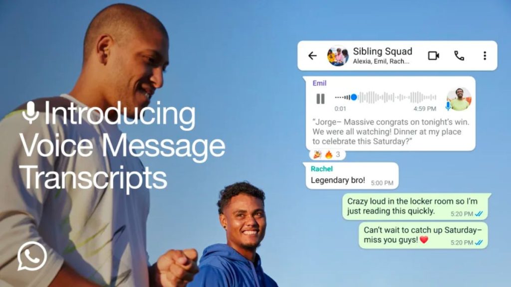 WhatsApp Introduces Voice Message Transcripts