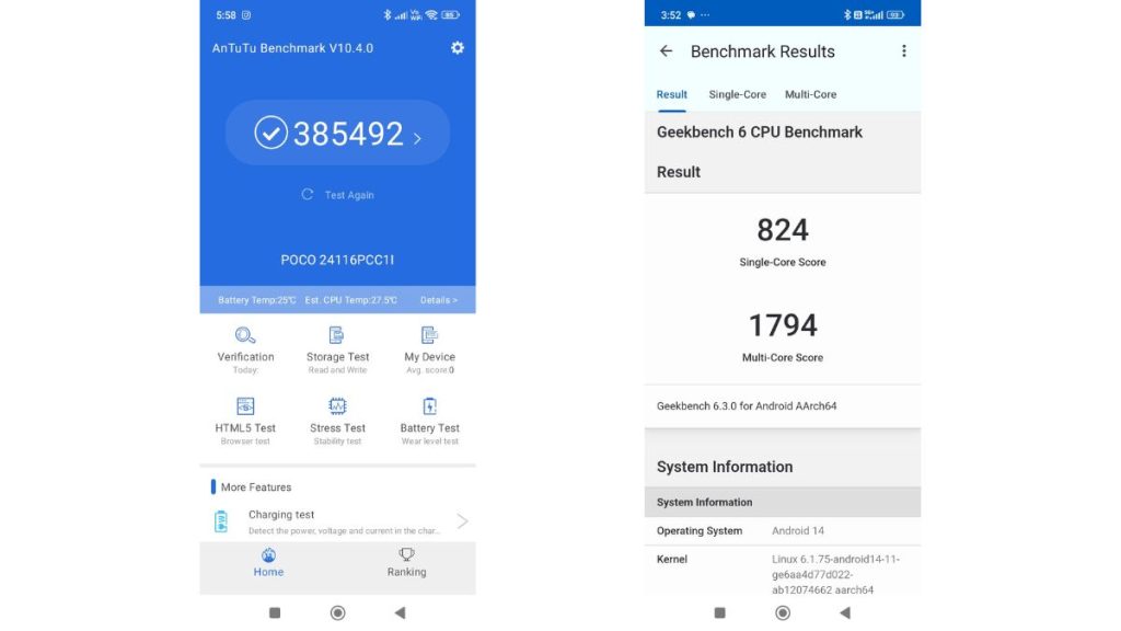 POCO C75 5G UI Benchmarks