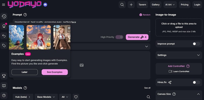 nsfw image generation with yodayo