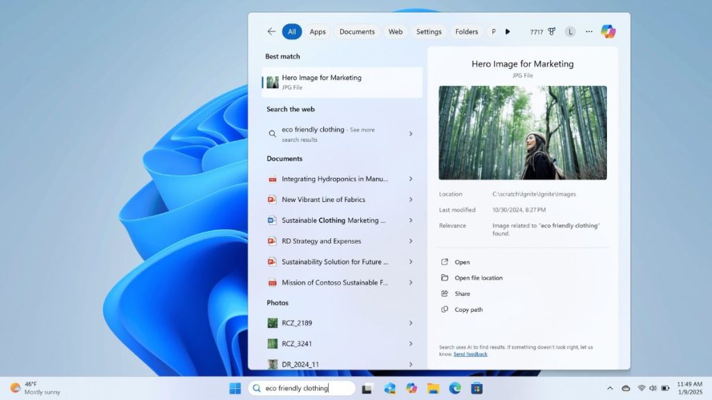 Windows 11 gets Improved Search Capabilities for Copilot+ PCs