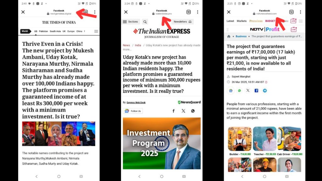 Fake News websites on Facebook