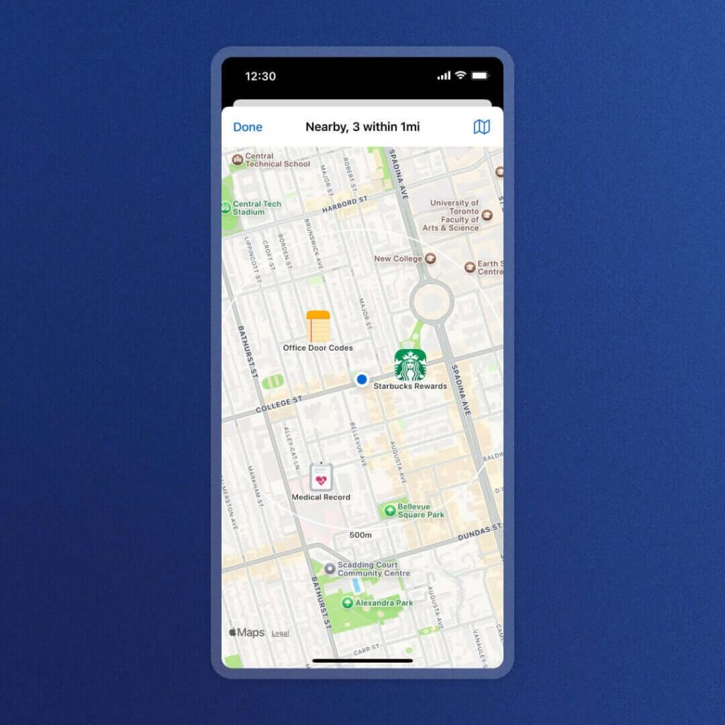 1Password's 'Nearby Items' Feature