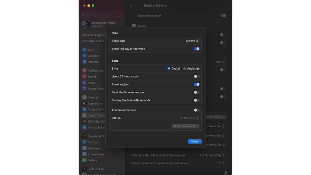 Show the Time with Seconds on Your Mac