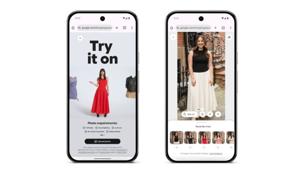 Google AI try it on