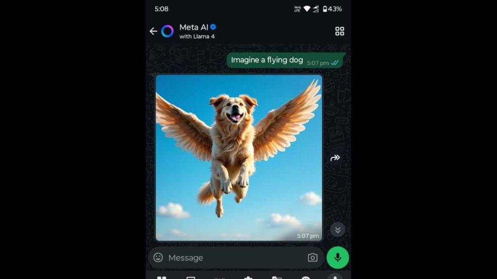 Generate AI Images Using Meta AI in WhatsApp