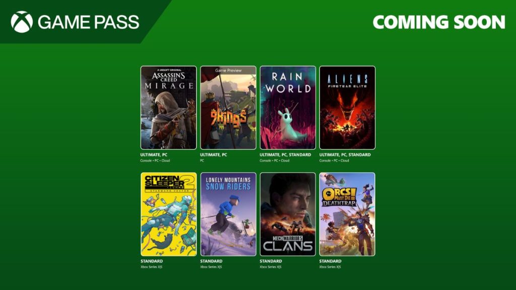 Xbox Game Pass August 2025